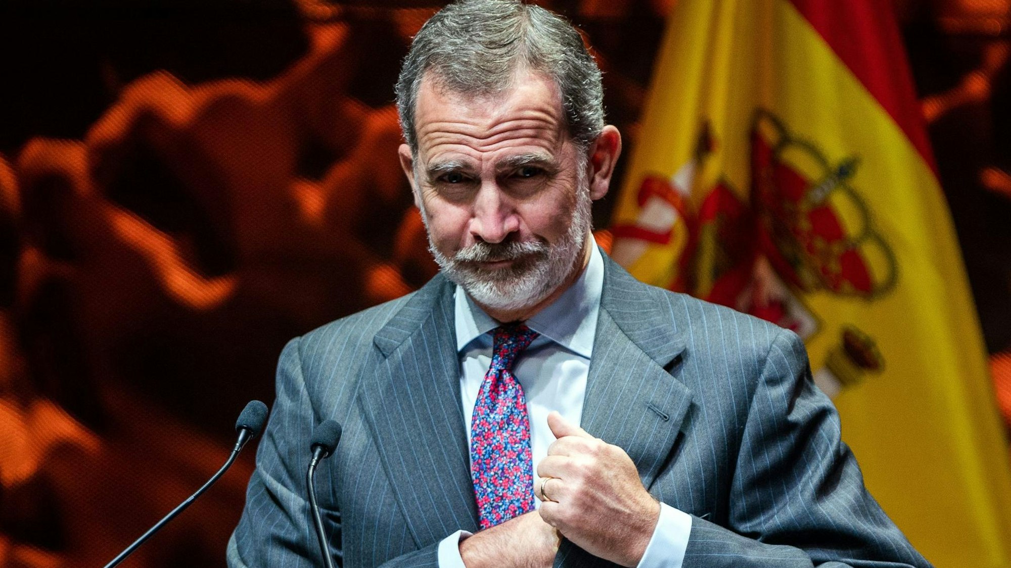 König Felipe VI. bei der Verleihung der Codespa-Preise im CaixaForum Madrid im Jahre 2022.