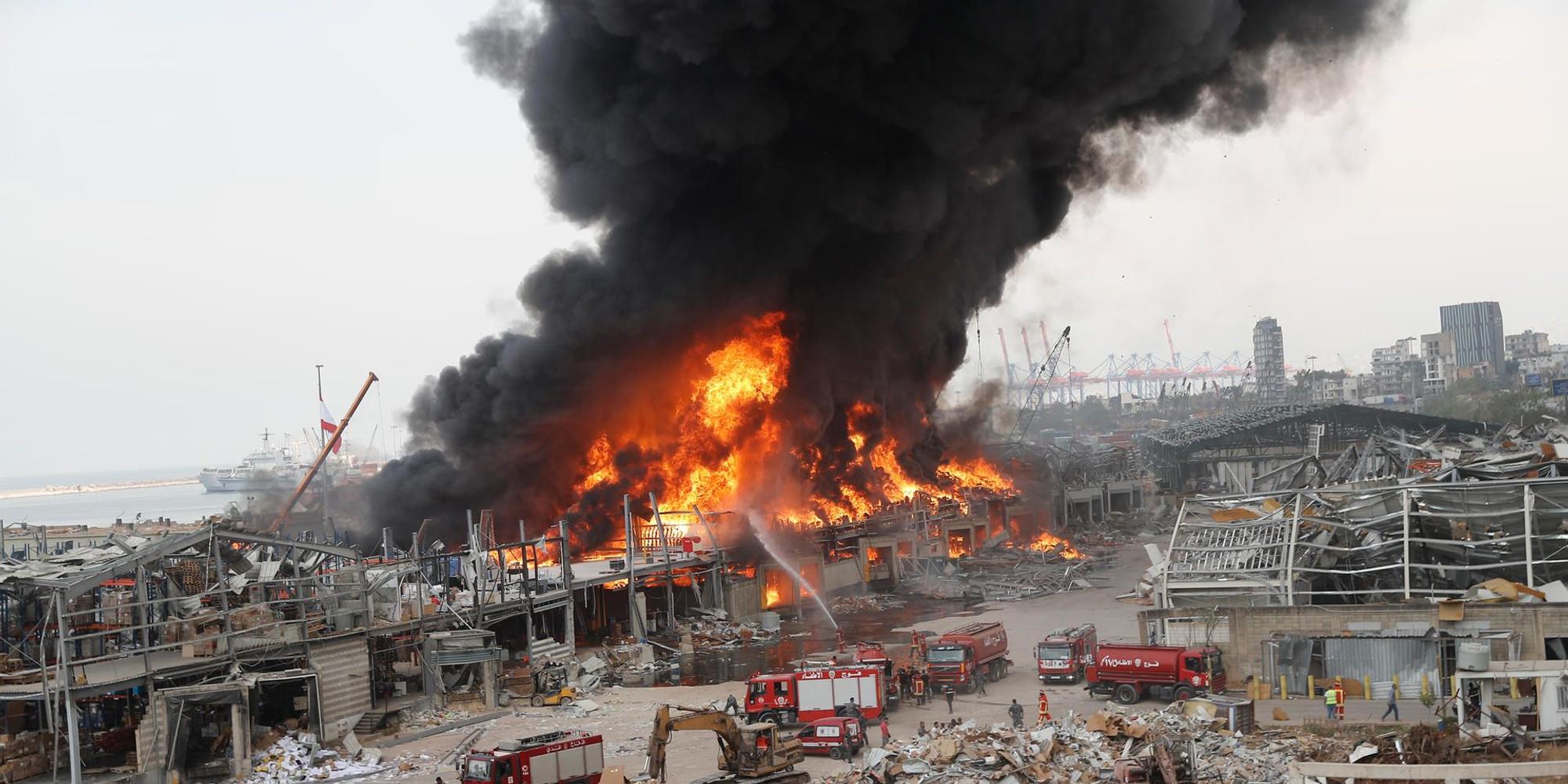 Feuer im Hafen Beirut
